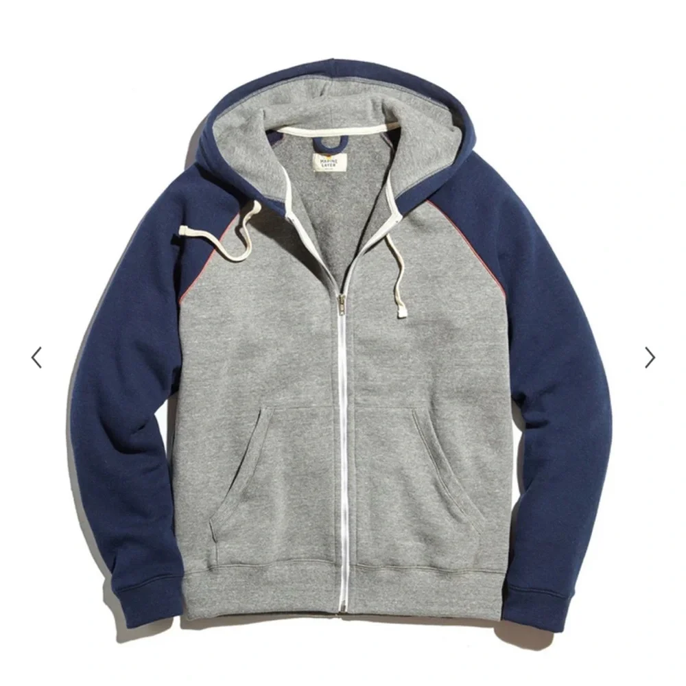 Marine Layer Terry Cloth Reglan Zip-Up Hoodie